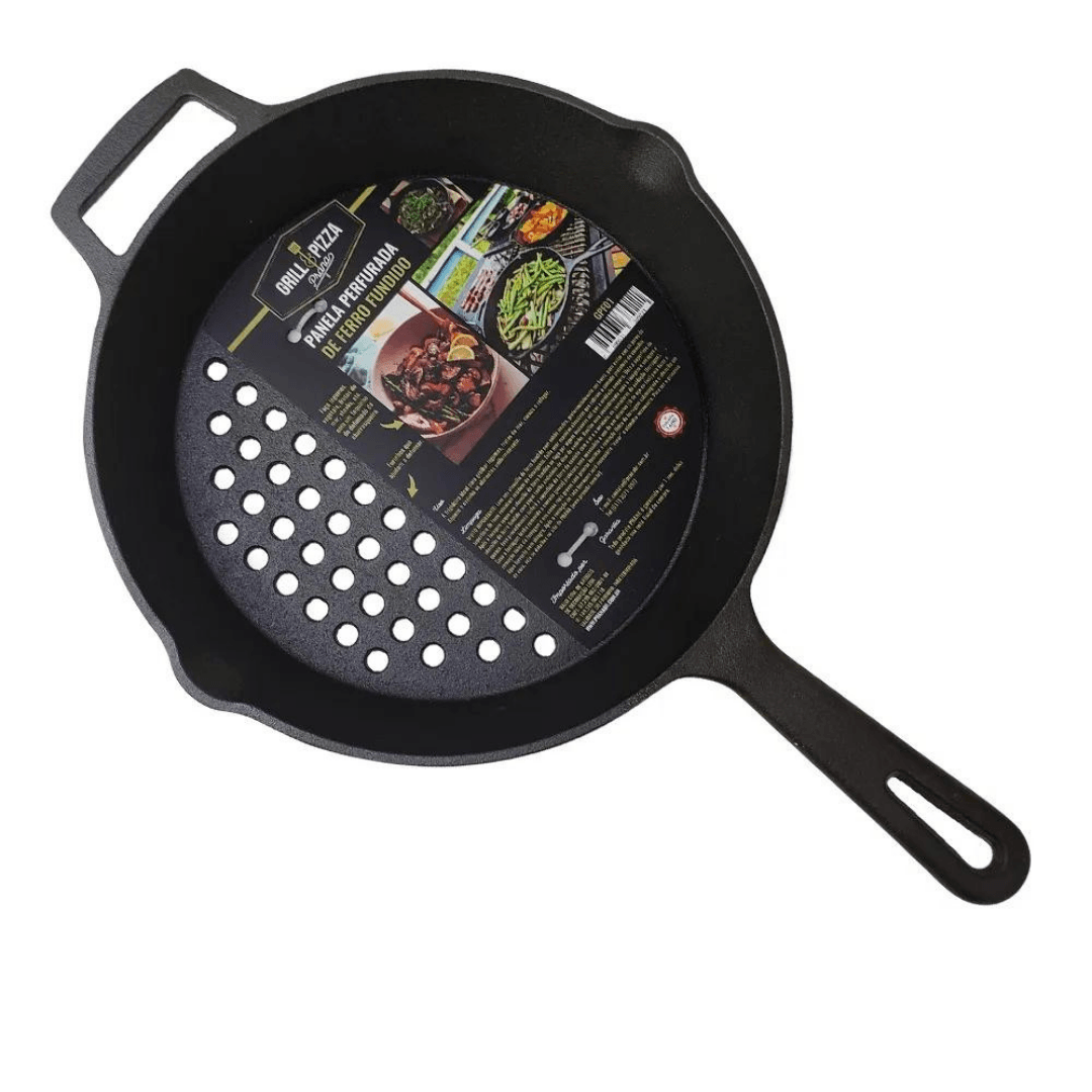 Panela Perfurada para Grelhar Preta - Ela Decora