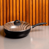 Panela Wok com Tampa Smart Plus Preta 3,4 Litros - Ela Decora
