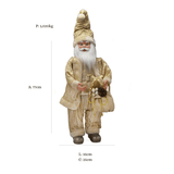 Papai Noel Musical Dourado e Branco 77cm - Ela Decora