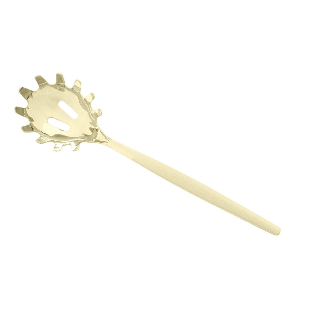 Pegador de Massa Macarrão Aço Inox Opera Dourado Fosco 24,5cm - Ela Decora