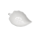 Petisqueira Bowl Porcelana Folha Leaf Branca - 14 x 9 x 5 cm - Ela Decora