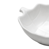 Petisqueira Bowl Porcelana Folha Leaf Branca - 14 x 9 x 5 cm - Ela Decora