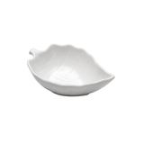 Petisqueira Bowl Porcelana Folha Leaf Branca - 14 x 9 x 5 cm - Ela Decora