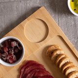 Petisqueira em Bambu com Molheira 4 Peças - Ela Decora