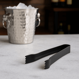 Pinça Pegador de Gelo em Aço Inox Preto 14,5cm x 2cm - Ela Decora