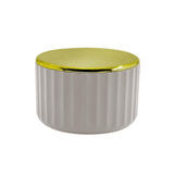 Porta Algodão Cotonete Groove Bege - 10 cm - Ela Decora