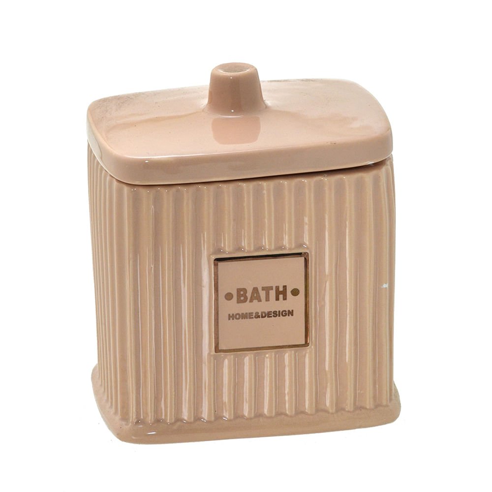 Porta Algodão de Cerâmica 11,5cm - Ela Decora