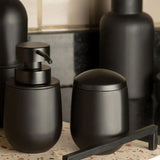 Porta Algodão e Cotonete Belly Soft Preto 12cm - Ela Decora