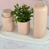 Porta Algodão e Cotonete Bold Rosa Duna 10,7cm - Ela Decora