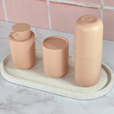 Porta Algodão e Cotonete Bold Rosa Duna 10,7cm - Ela Decora