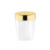 Porta Algodão e Cotonete Branco com Dourado 12cm - Ela Decora