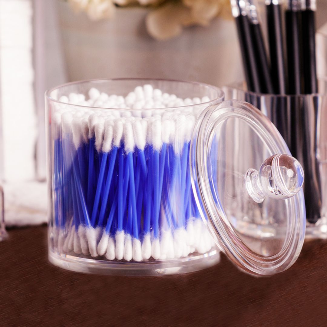 Porta Algodão e Cotonete de Acrilico 13cm - Ela Decora