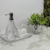 Porta Algodão e Cotonete de Acrilíco Quadrado 9,5cm - Ela Decora