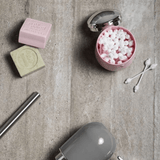 Porta Algodão New Belly Rosa e Cromado - 8,5 cm - Ela Decora