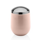 Porta Algodão New Belly Rosa Nude e Cromado - 8,5 cm - Ela Decora