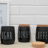 Porta Condimentos Oak Açucar Preto 850ml - Ela Decora