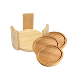 Porta Copos Redondo com Suporte em Bambu Ecokitchen 11cm - Ela Decora