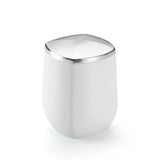 Porta Cotonete E Algodão Branco Com Cromado Fosco - Ela Decora