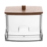 Porta Cotonetes Retangular com Tampa de Bambu My Box - Ela Decora