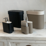 Porta Detergente Dispenser 500ml Flat Preto e Cinza - Ela Decora