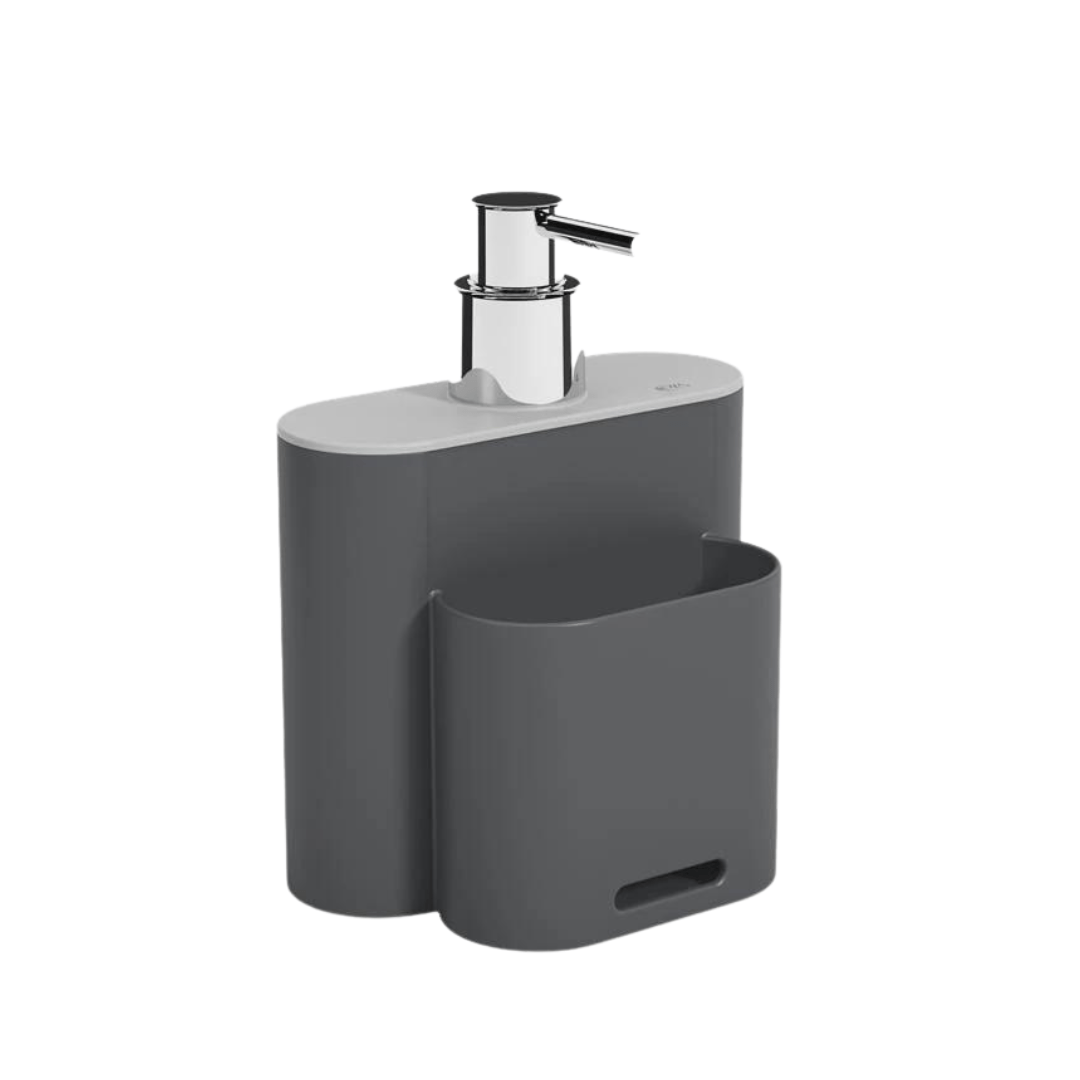 Porta Detergente Dispenser Chumbo e Cinza 500ml - Ela Decora