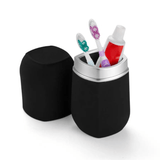 Porta Escova Belly com Tampa Preto e Cromado - Ela Decora