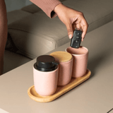 Porta Escova Cerâmica Rosa Osaka - Ela Decora