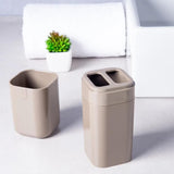 Porta Escova com Tampa Splash Cinza - Ela Decora