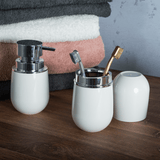 Porta Escova Cromo Belly Com Tampa Branco - Ela Decora