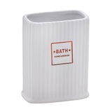 Porta Escova de Dente em Cerâmica Branco 12cm - Ela Decora