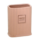 Porta Escova de Dente em Cerâmica Rosê 12cm - Ela Decora