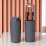 Porta Escova de Dentes Chumbo Serene com Tampa - Ela Decora