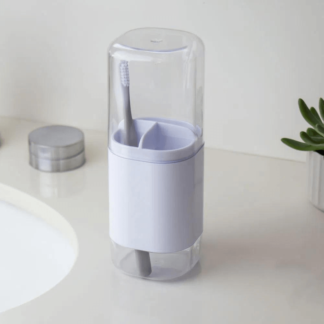 Porta Escova Dual Branco - Ela Decora