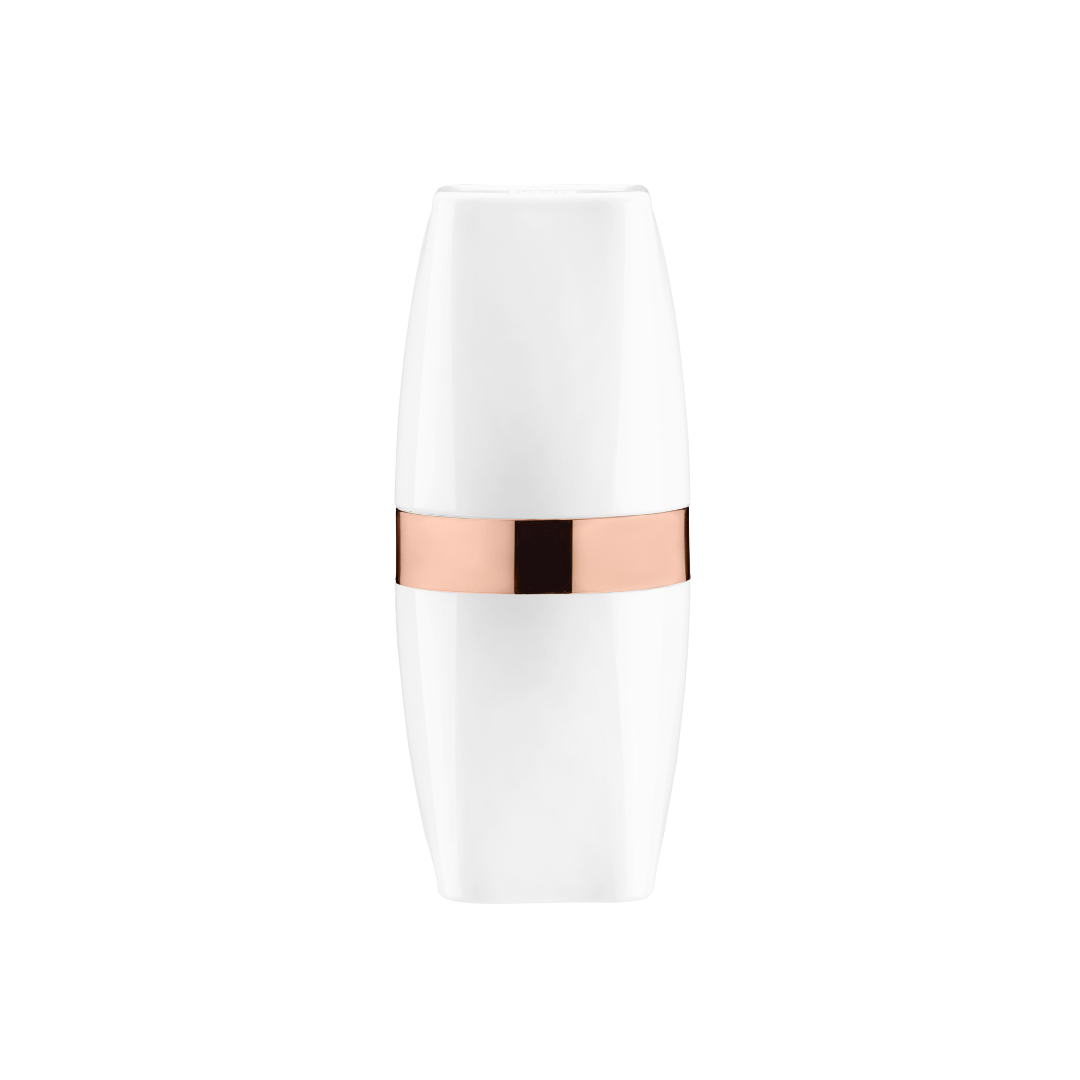 Porta Escova e Creme Dental Branco com Rose Gold - Ela Decora