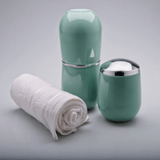 Porta Escova New Belly Com Tampa Verde - 20 cm - Ela Decora