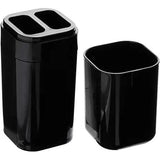 Porta Escova Splash com Tampa Preto - Ela Decora