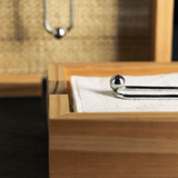 Porta Guardanapos de Madeira com Fundo Sisal e Aramado 16cm - Ela Decora