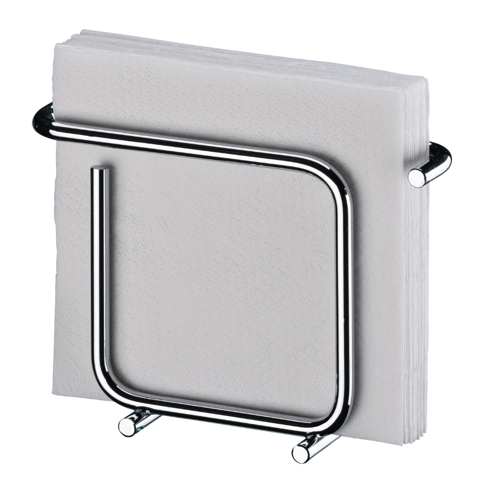 Porta Guardanapos de Papel Pequeno Design Moderno Aço Cromado - Ela Decora