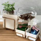 Porta Guardanapos de Papel Pequeno Design Moderno Aço Dourado - Ela Decora