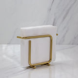 Porta Guardanapos de Papel Pequeno Design Moderno Aço Dourado - Ela Decora