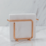Porta Guardanapos de Papel Pequeno Design Moderno Aço Rose Gold - Ela Decora