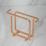 Porta Guardanapos de Papel Pequeno Design Moderno Aço Rose Gold - Ela Decora