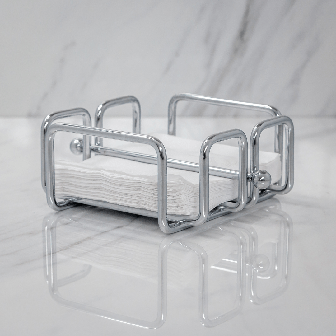 Porta Guardanapos Pequeno Com Peso Cromado - Ela Decora