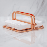 Porta Guardanapos Pequeno Com Peso Rose Gold - Ela Decora
