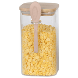 Porta Mantimento em Vidro Borossilicato com Tampa e Colher de Bambu 1,3 Litros - Ela Decora