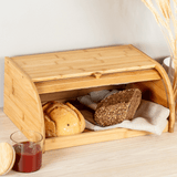 Porta Pão em Bambu G 40cm x 27,5cm x16,5cm - Ela Decora