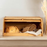 Porta Pão em Bambu G 40cm x 27,5cm x16,5cm - Ela Decora