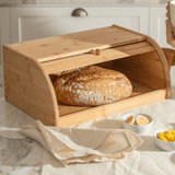 Porta Pão em Bambu G 40cm x 27,5cm x16,5cm - Ela Decora