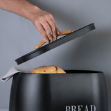 Porta Pão Metalla Preto 33,5cm - Ela Decora