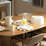 Porta Pão Sense com Alça de Bambu Bege 33,5cm - Ela Decora